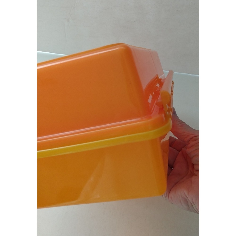 Vintage IBM Plastic Box Computer Storage Orange Rare - Picture 10 of 15
